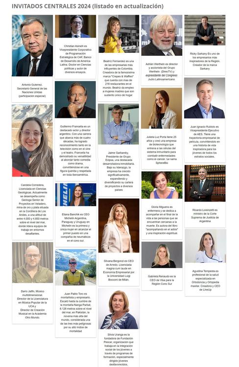 Listado invitados centrales cumbre de jóvenes líderes