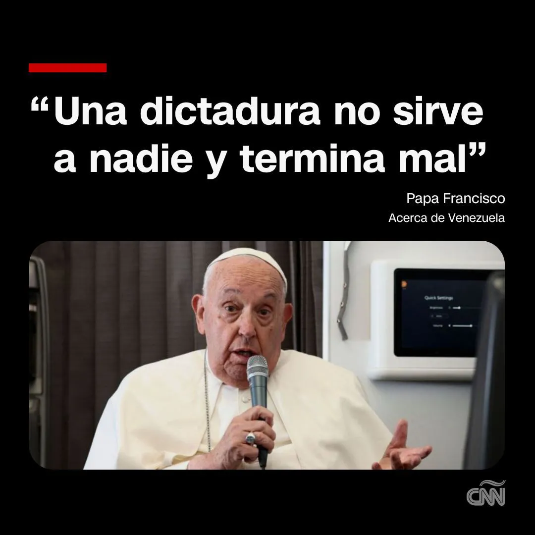 El #papa Francisco llamó en una conferencia de prensa al Gobierno del presidente Nicolás Maduro en Ven...tiendo que “una dictadura no sirve a nadie y termina mal”.#Maduro reclamó un tercer mandato en el cargo después de una